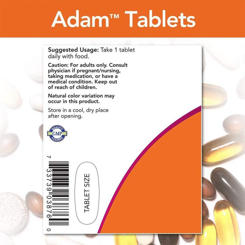 Now Adam Men's Multivitamin Tablets For Overall Wellness, Pack of 60's
