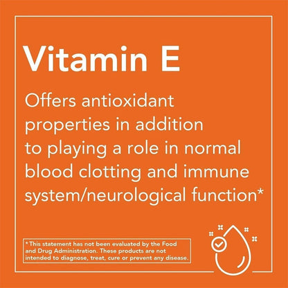 Now Natural E-400 Vitamin E Softgel For Antioxidant Protection, Pack of 100's