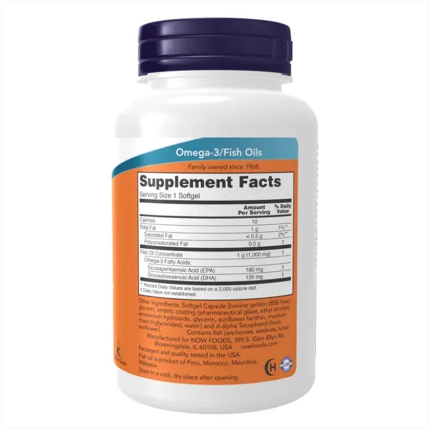 Now Omega 3 1000mg Fish Oil Supplement Softgels, Pack of 90's