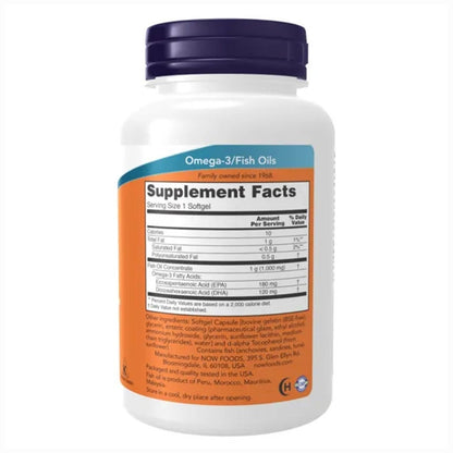 Now Omega 3 1000mg Fish Oil Supplement Softgels, Pack of 90's
