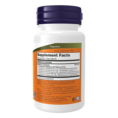 Now Probiotic-10 25 Billion CFU Capsules, Pack of 50's
