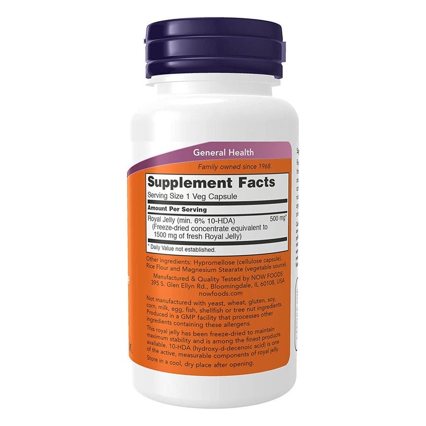 Now Royal Jelly 1500mg Capsules For Overall Health & Wellness, Pack of 60's