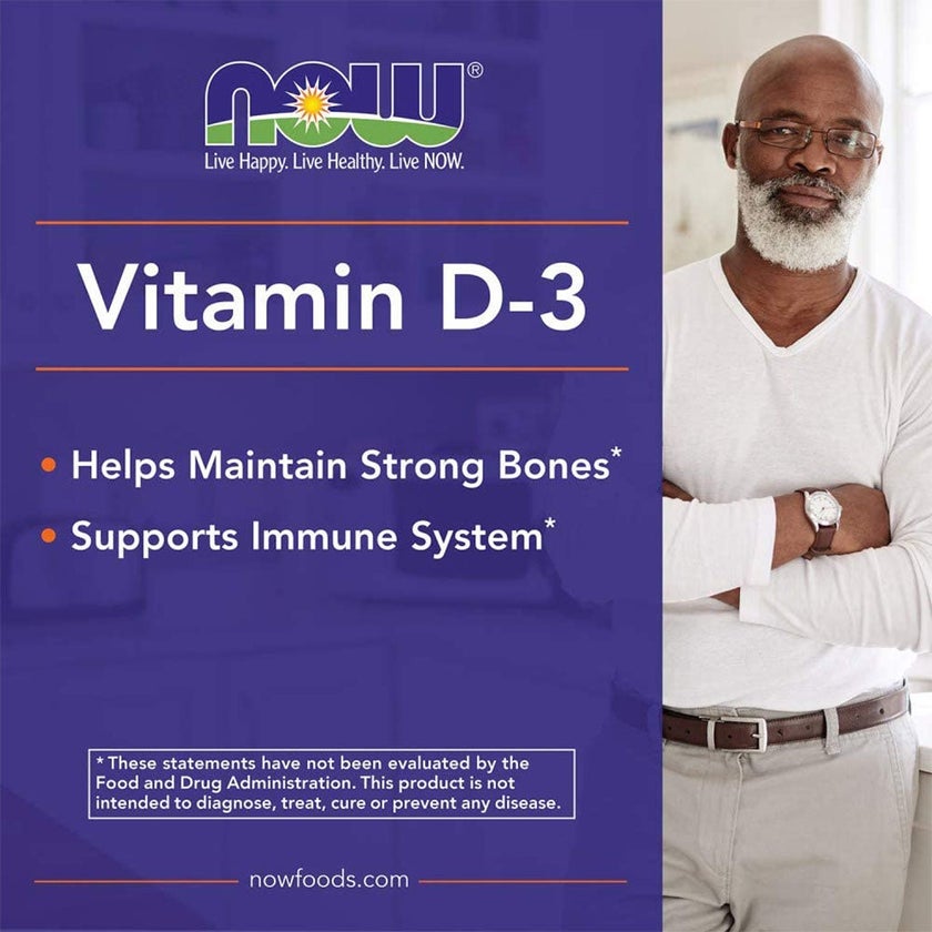 Now High Potency Vitamin D3 1000IU Softgels, Pack of 180’s