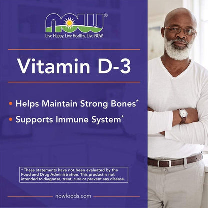 Now High Potency Vitamin D3 1000IU Softgels, Pack of 180’s