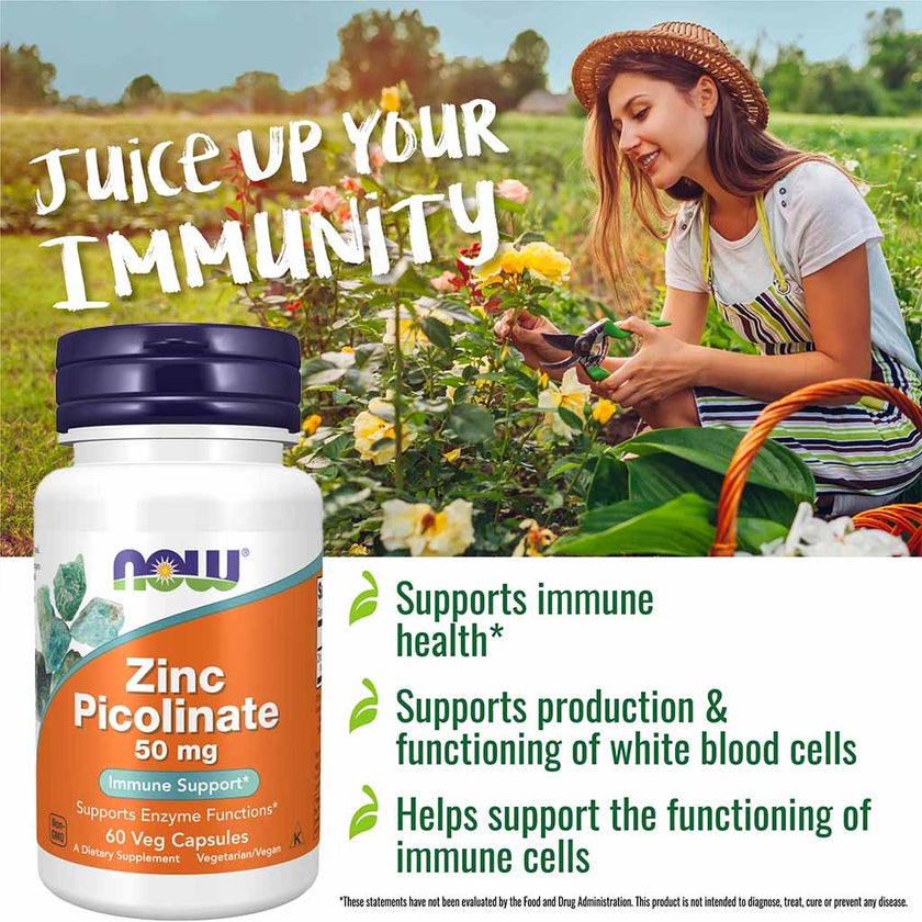 Now Zinc Picolinate 50mg Capsules, Pack of 60's