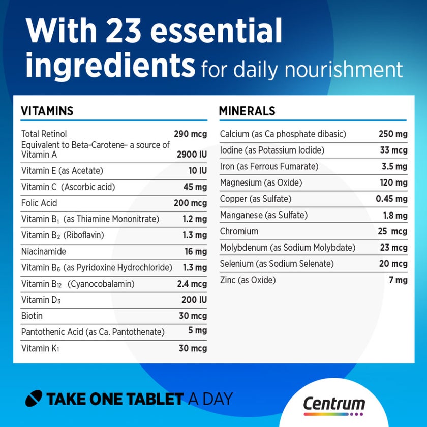 Centrum Men's Multivitamin Supplement Tablets, Pack of 30's