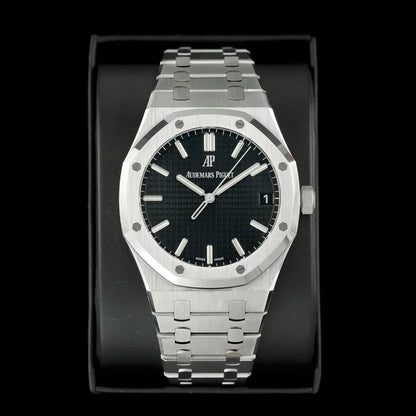 Audemars Inspired Royal Oak Replica – Elegant Black Dial Timepiece