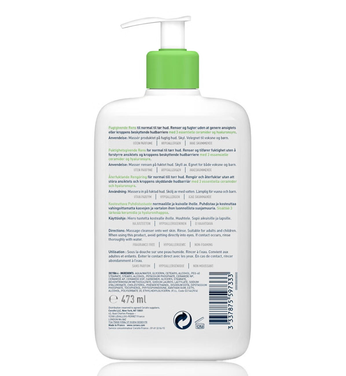 CeraVe Hydrating Fragrance Free Cleanser For Normal To Dry Skin